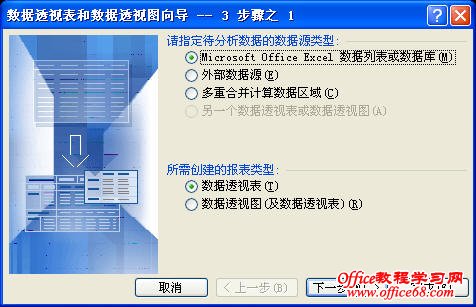 数据透视表和数据透视图向-3步骤导之1