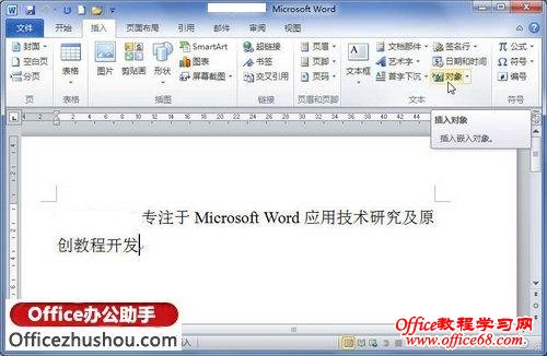 单击“对象”按钮
