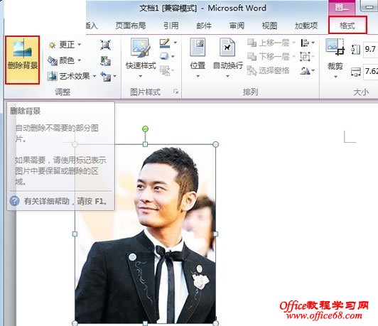 如何利用Word 2010去除图片背景和水印的方法1