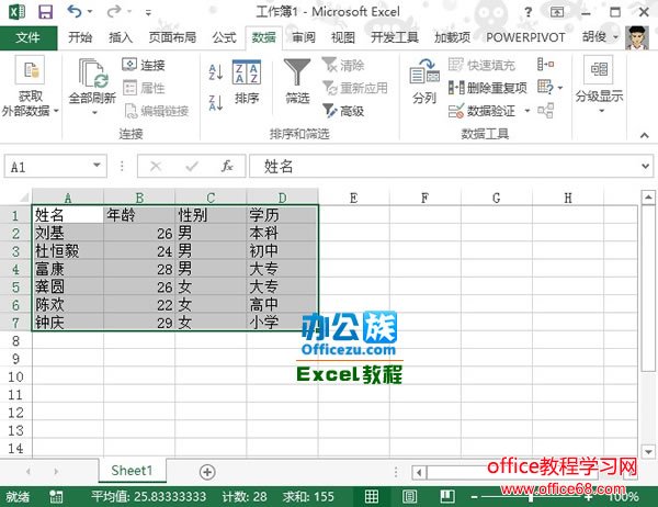 Excel2013 自定义排序的使用实例教程3
