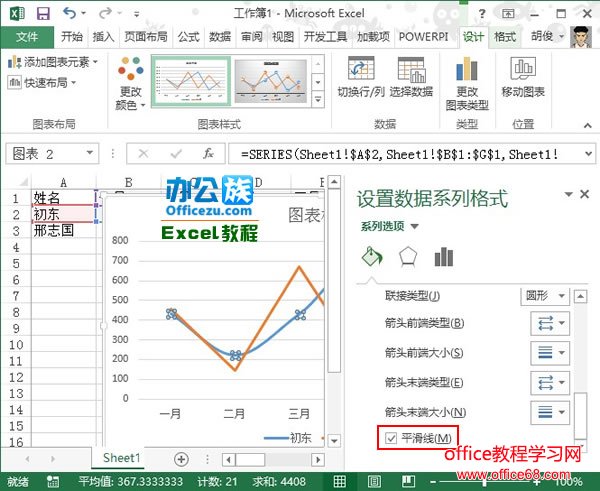 Excel2013业绩趋势图图表制作实例教程3