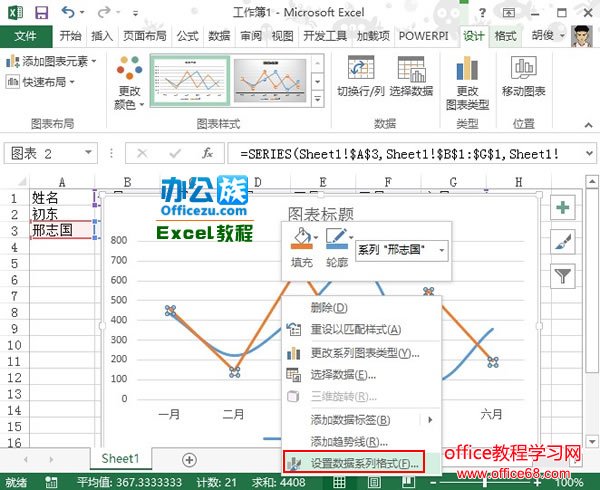 Excel2013业绩趋势图图表制作实例教程4