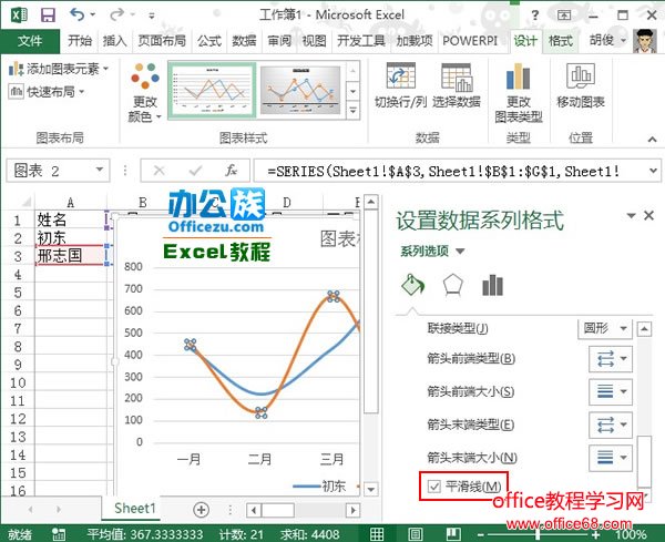 Excel2013业绩趋势图图表制作实例教程5