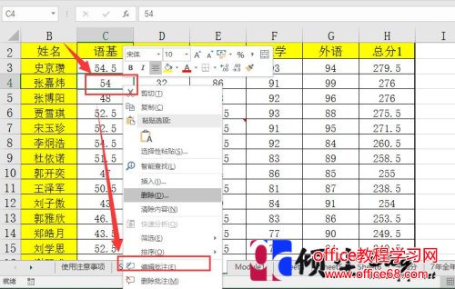Excel2016批注功能使用方法图解教程