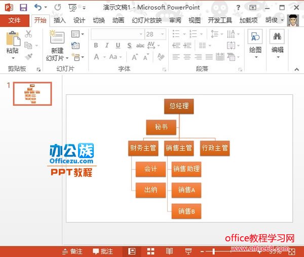 PowerPoint2013中层次结构图的绘制方法图解教程6