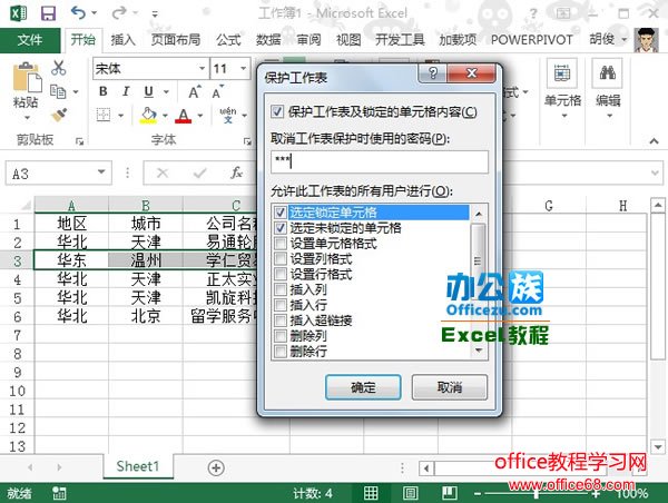 Excel2013中如何保护工作表全攻略6
