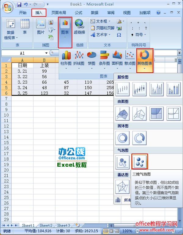 点击三维气泡选项