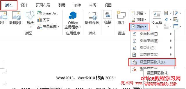 Word页码格式设置