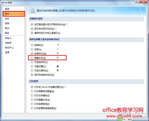 word2007显示隐藏的文字