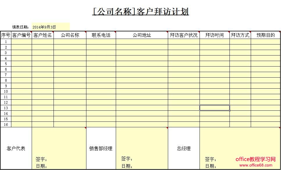 ͻݷüƻ Excelģ ҪӦڿͻİݷüƻ