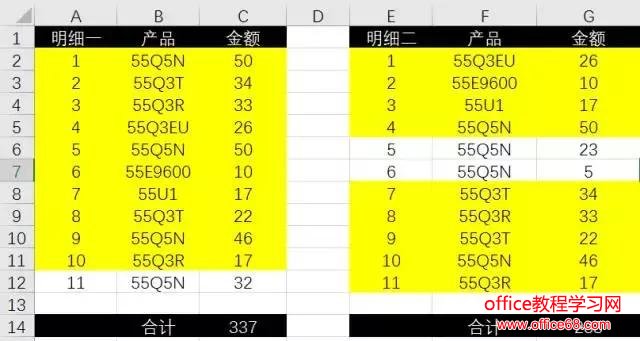 手把手教你Excel两列数据快速核对 图解教程及技巧4