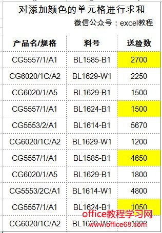 excel颜色单元格求和
