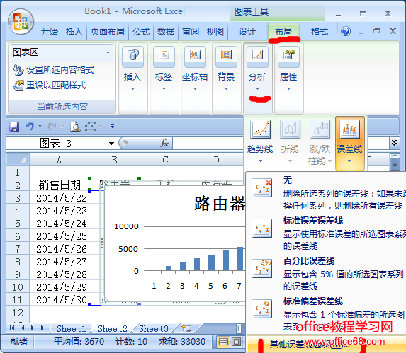excel中如何给图表添加误差线