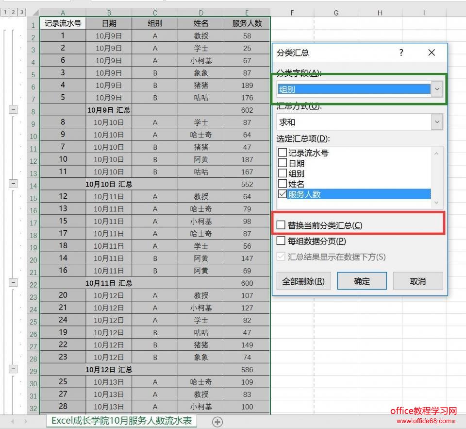 如何使用Excel分类汇总功能,快速做出多级统计求和5