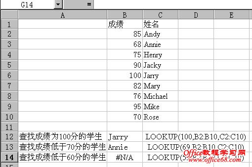 Excel查找函数使用基础教程