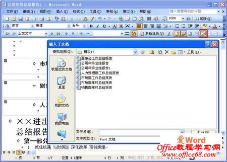 插入word子文档