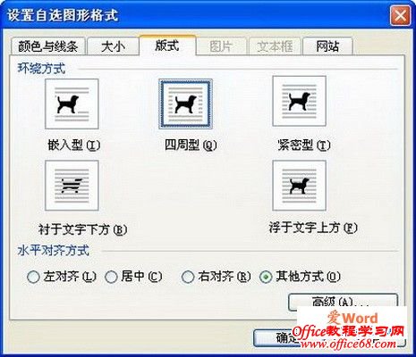 “设置自选图形格式”对话框