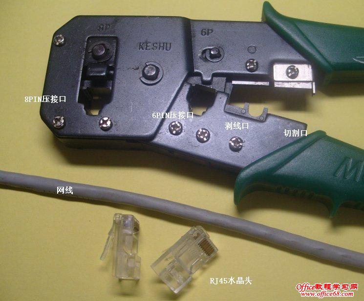 网线钳、网线、RJ45水晶头