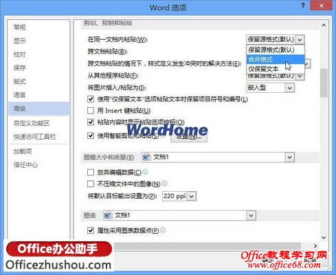 Word 2013中如何根据需要设置文档中的粘贴选项