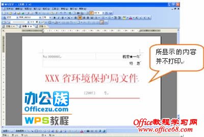 显示的内容不打印
