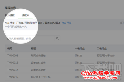 微信公众平台模板信息功能模板库 微信公众平台模板信息功能模板库