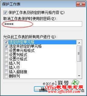 给锁定的单元格加密码