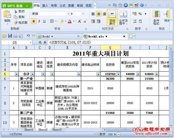 分类汇总与自动筛选功能结合