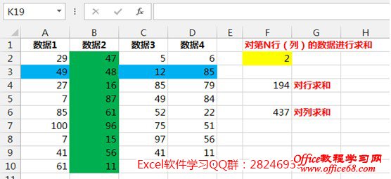 excel整行整列求和公式