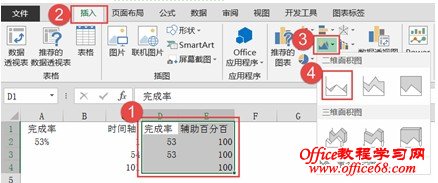 excel制作面积图
