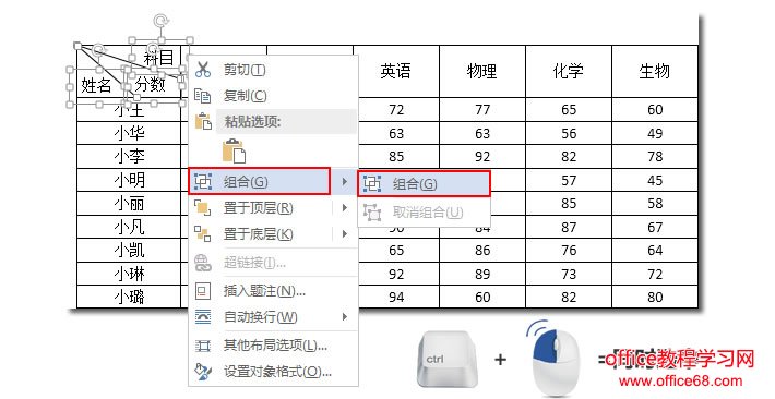 制作成绩表:Word制作表格不求人
