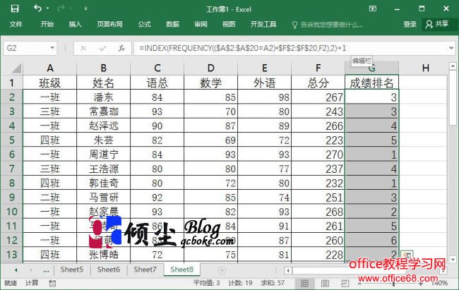 使用Excel2016对数据进行排名的四种方法