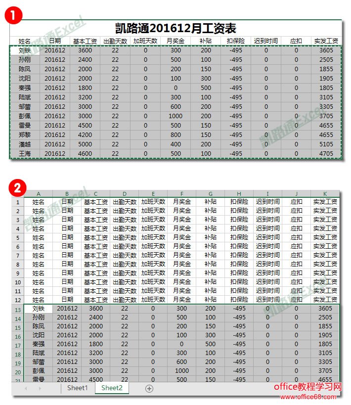 Excel制作工资条:全民学Excel