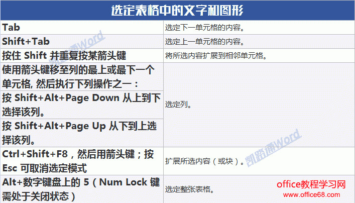 Word常用快捷键命令大全