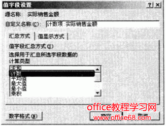Excel中值字段的设置
