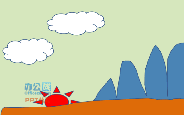 ppt制作儿童太阳上升动画特效实例教程2